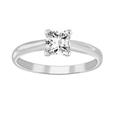 LADIES SOLITAIRE RING 1.00CT PRINCESS DIAMOND 14K WHITE GOLD